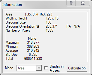 MaxIm DL Background Measurement Selection