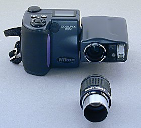 Afocal Coupling Nikon Coolpix 990 Digital Camera to a telescope