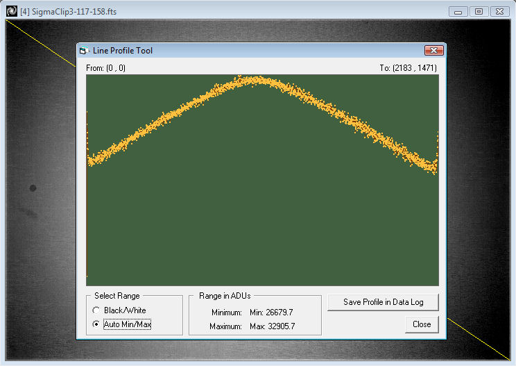 Master flat frame line profile using AIP4WIN