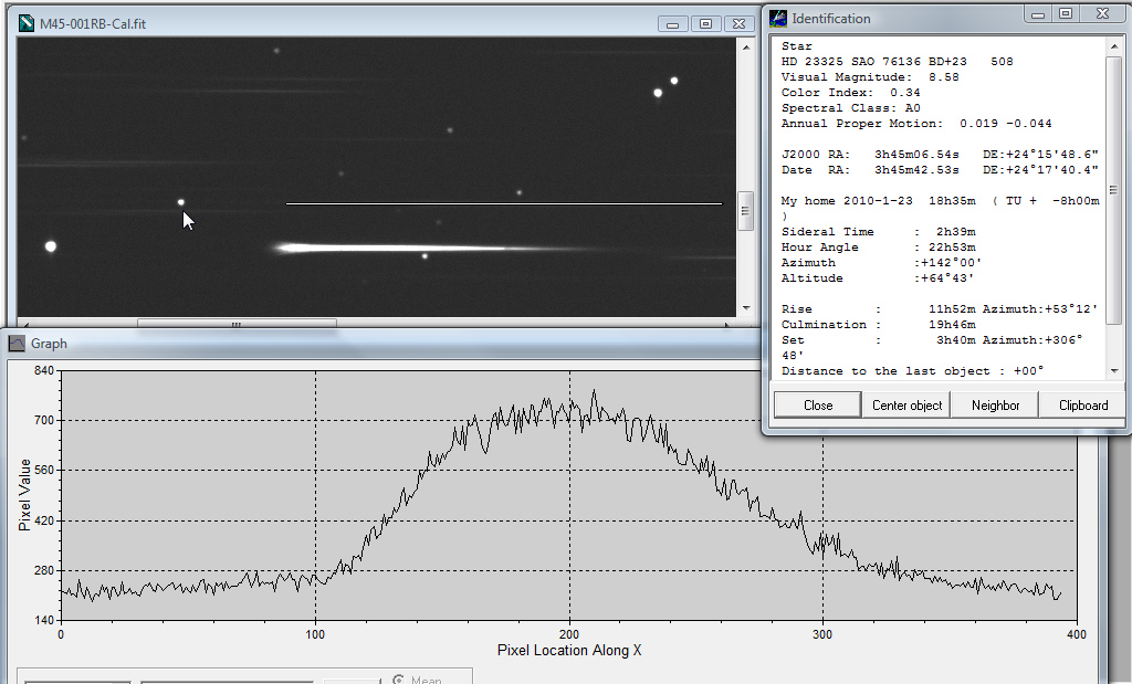 Pleiades M45 HD 23325 Star Spectrum 