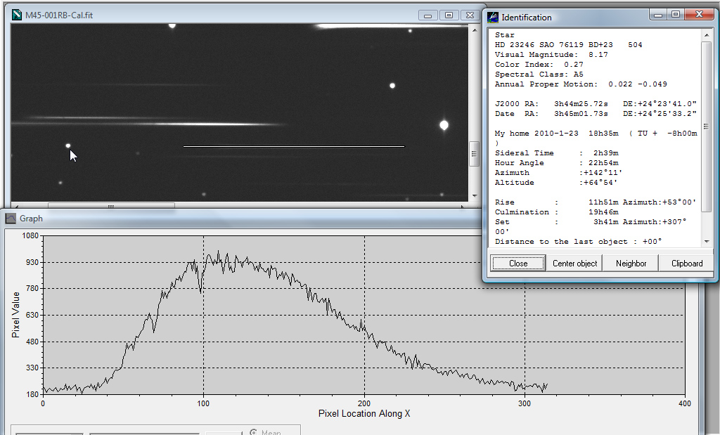Pleiades M45 HD 23246 Star Spectrum 