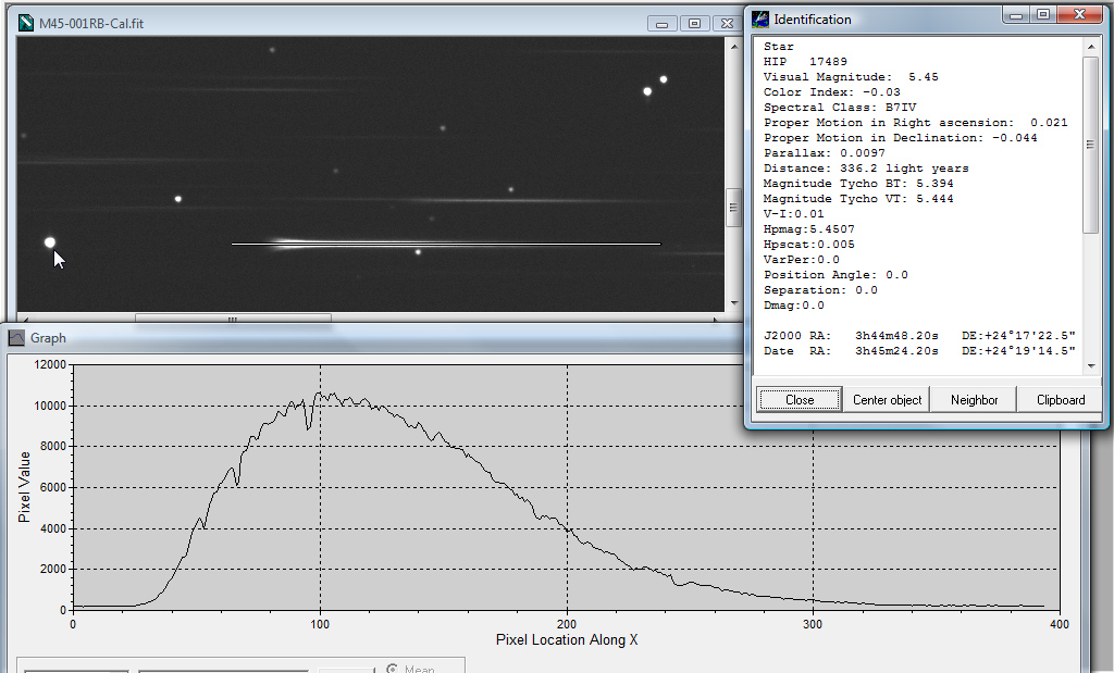 Pleiades M45 HIP 17489 Star Spectrum 