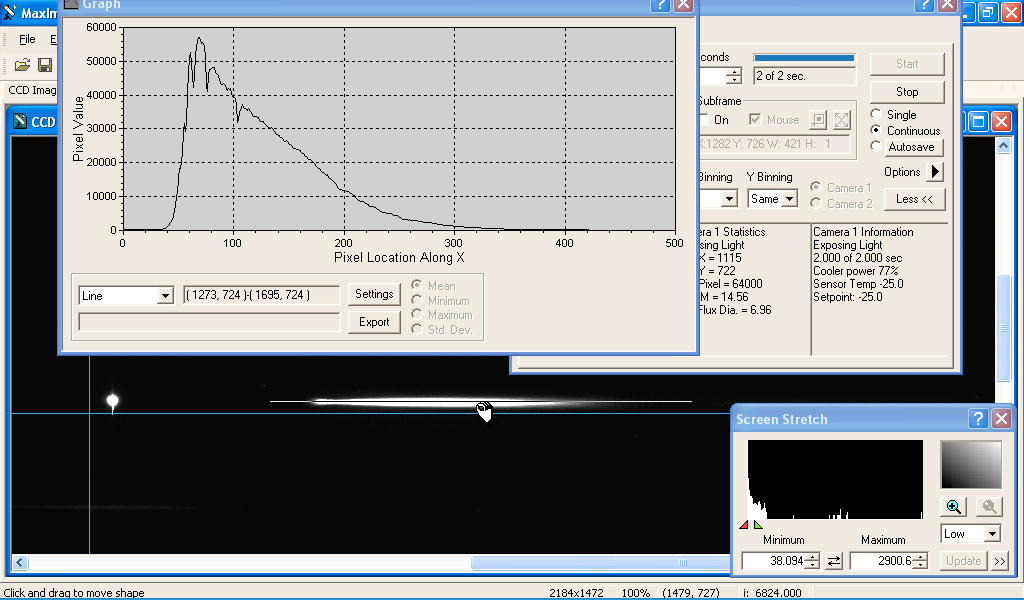 Spectrum focus is between H-delta and H-gamma