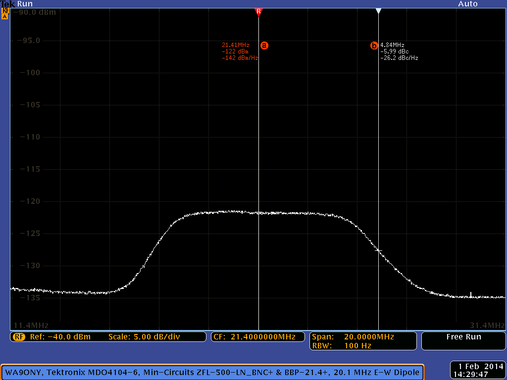 Tektronix MDO4104-6 signal conditioning for Jupiter Radio Emissions