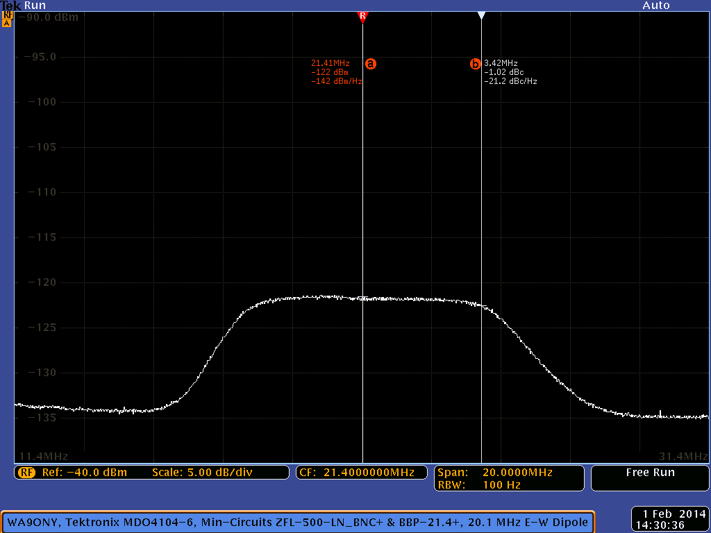 Tektronix MDO4104-6 signal conditioning for Jupiter Radio Emissions