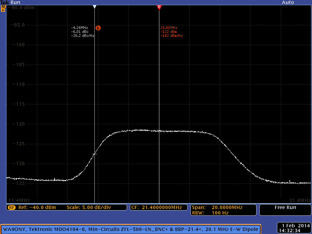 Tektronix MDO4104-6 signal conditioning for Jupiter Radio Emissions