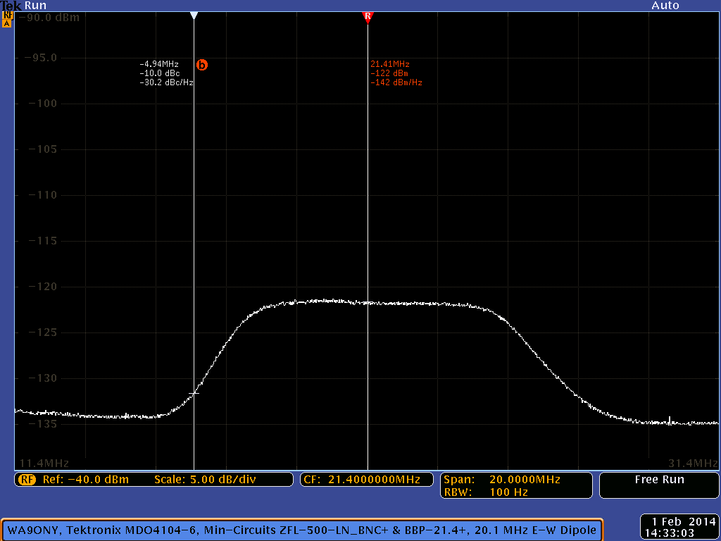 Tektronix MDO4104-6 signal conditioning for Jupiter Radio Emissions