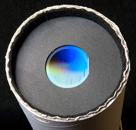 CD mounted on the end of a tube