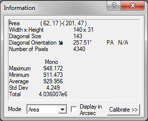 MaxIm DL Background Measurement Selection