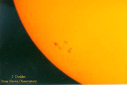 Closeup of sunspot group