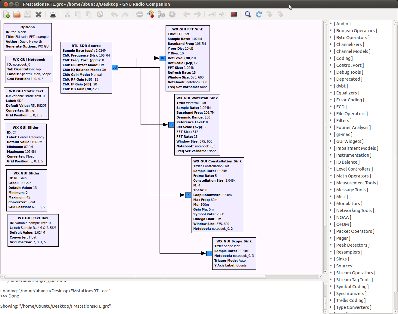 GNU Radio Companion Signal Flow Graph