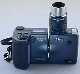 Afocal Coupling Nikon Coolpix 990 Digital Camera to a telescope