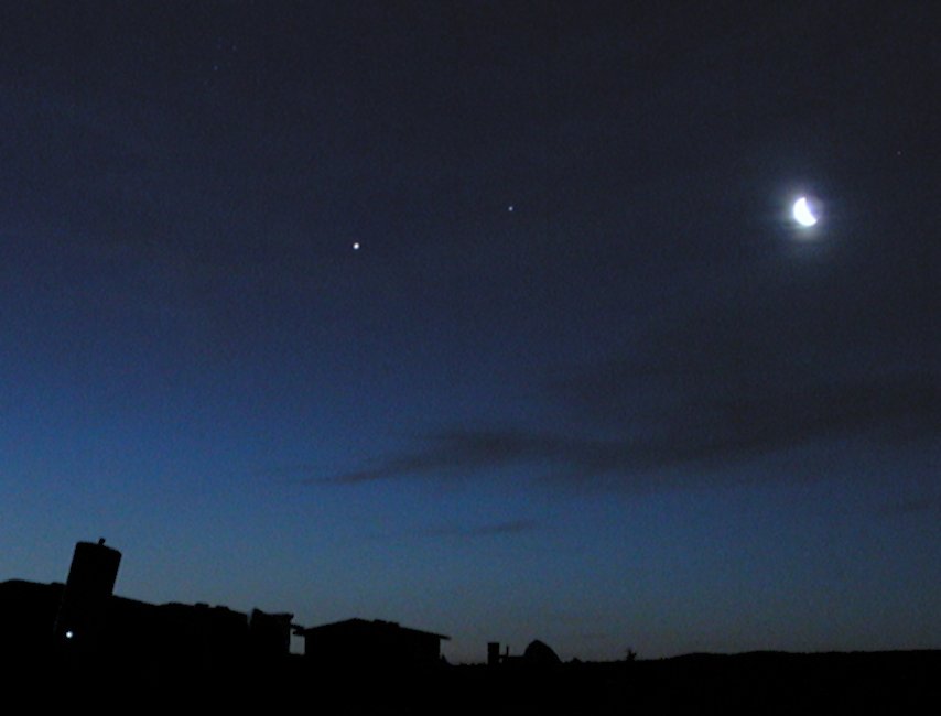 Pleiades, Jupiter, Saturn & Moon