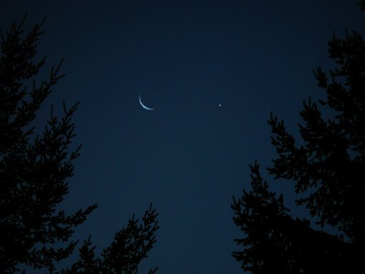Moon About 2 Degrees From Venus