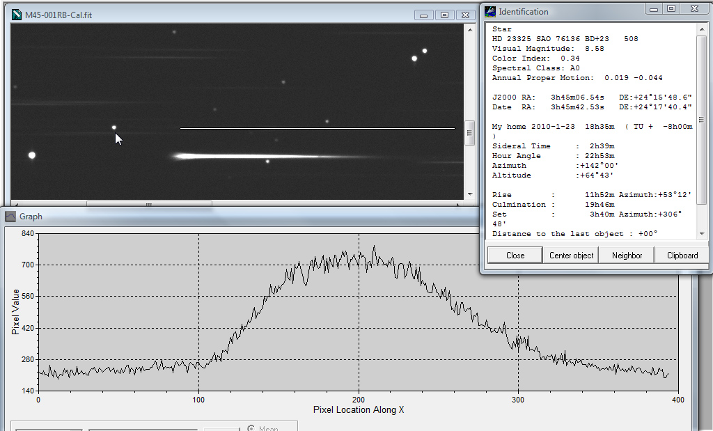 Pleiades M45 HD 23325 Star Spectrum 