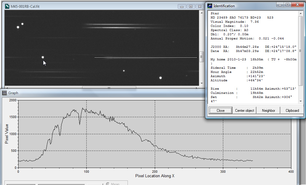 Pleiades M45 HD 23489 Star Spectrum 