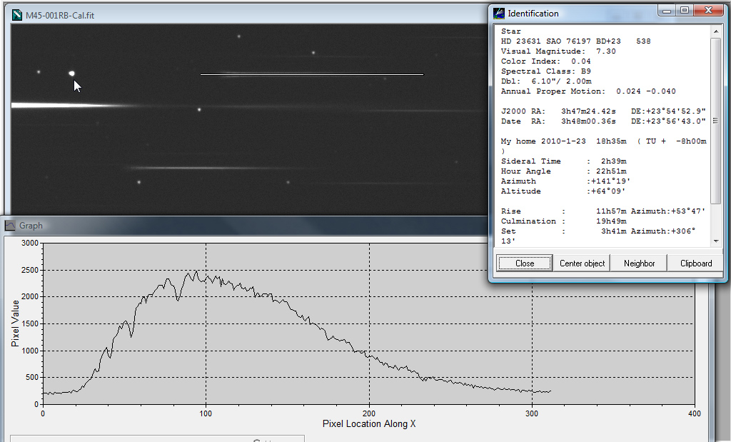 Pleiades M45 HD 23631 Star Spectrum 