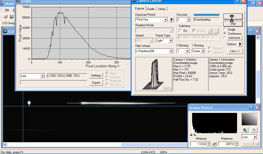 Spectrum focus is between H-gamma and H-beta