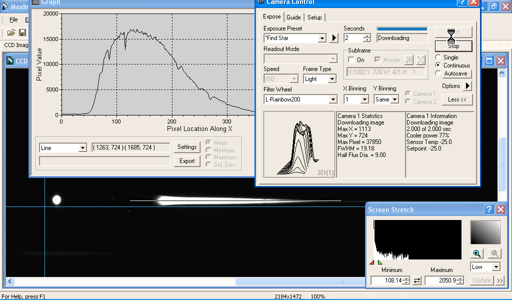 Spectrum focus is just beyond H-beta towards H-alpha