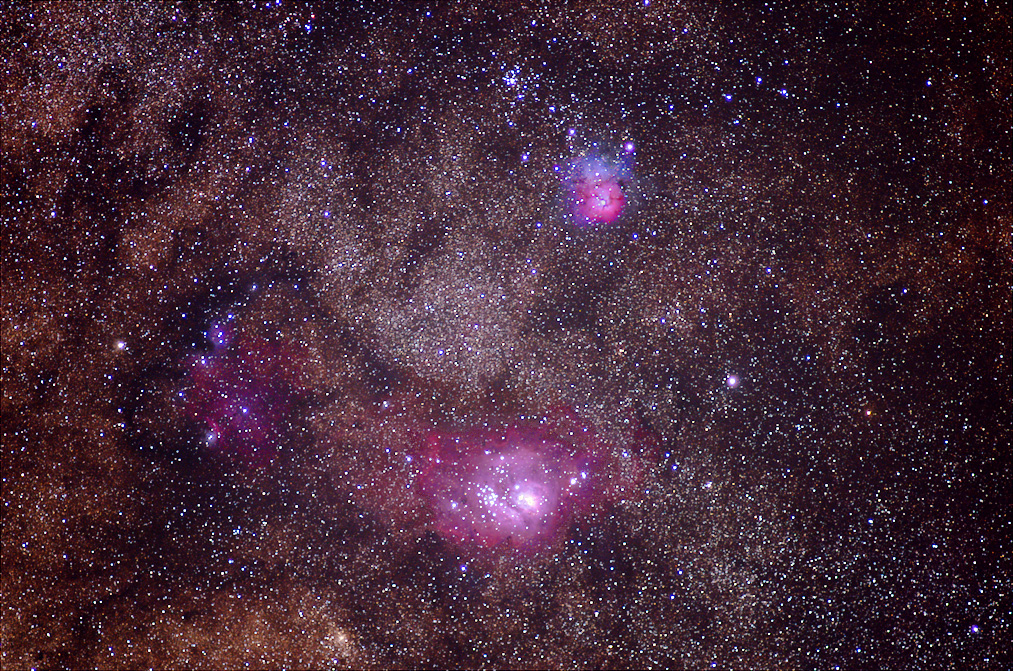 Messier M8, M20 and M21