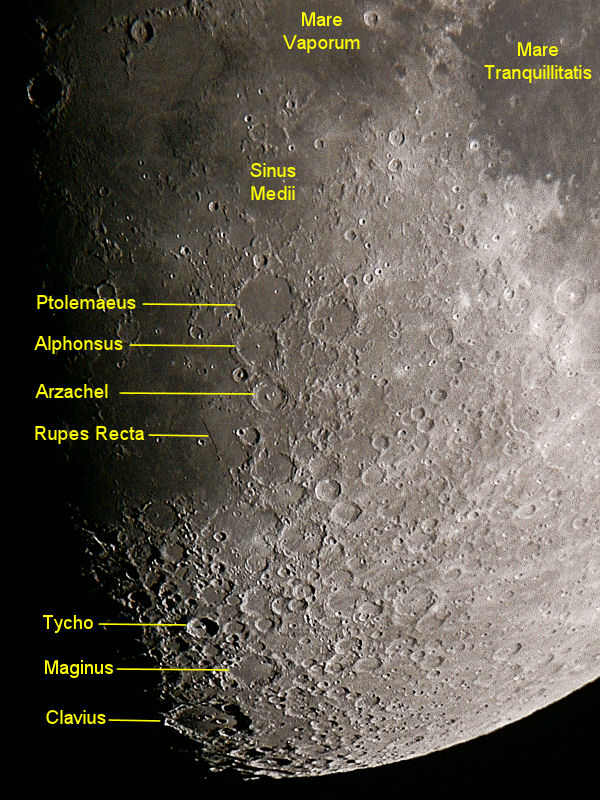Ptolemaeus, Alphonsus, Tycho and Clavius Craters