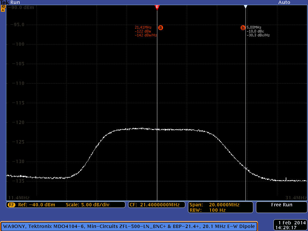 Tektronix MDO4104-6 signal conditioning for Jupiter Radio Emissions