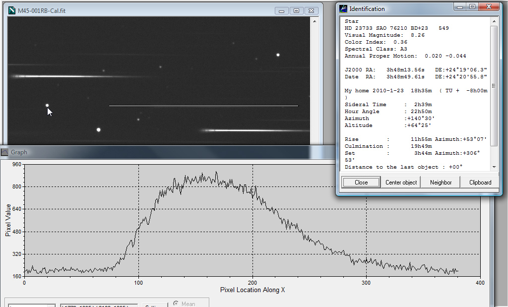 Pleiades M45 HD 23733 Star Spectrum 