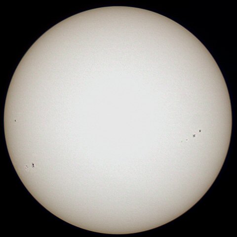 Sun image taken with Meade LPI and Orion 80mm on a Losmandy G-11 mount