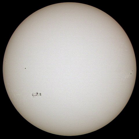 Sun image taken with Meade LPI and Orion 80mm on a Losmandy G-11 mount