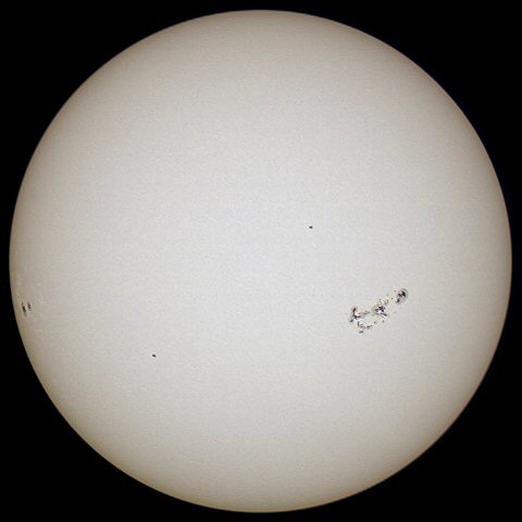 Sun image taken with Meade LPI and Orion 80mm on a Losmandy G-11 mount